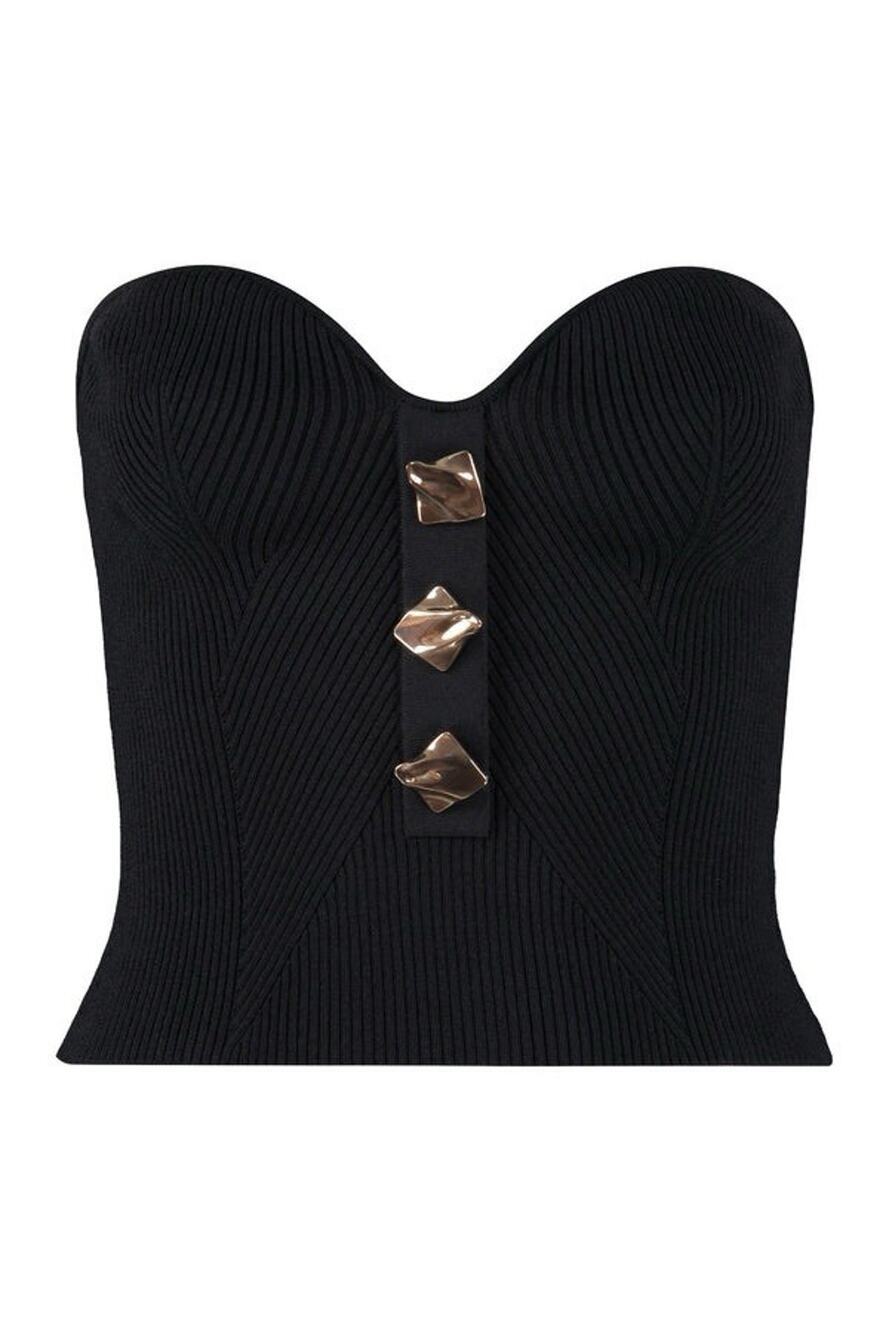 Self-Portrait Sleevless Black Knit Top Small